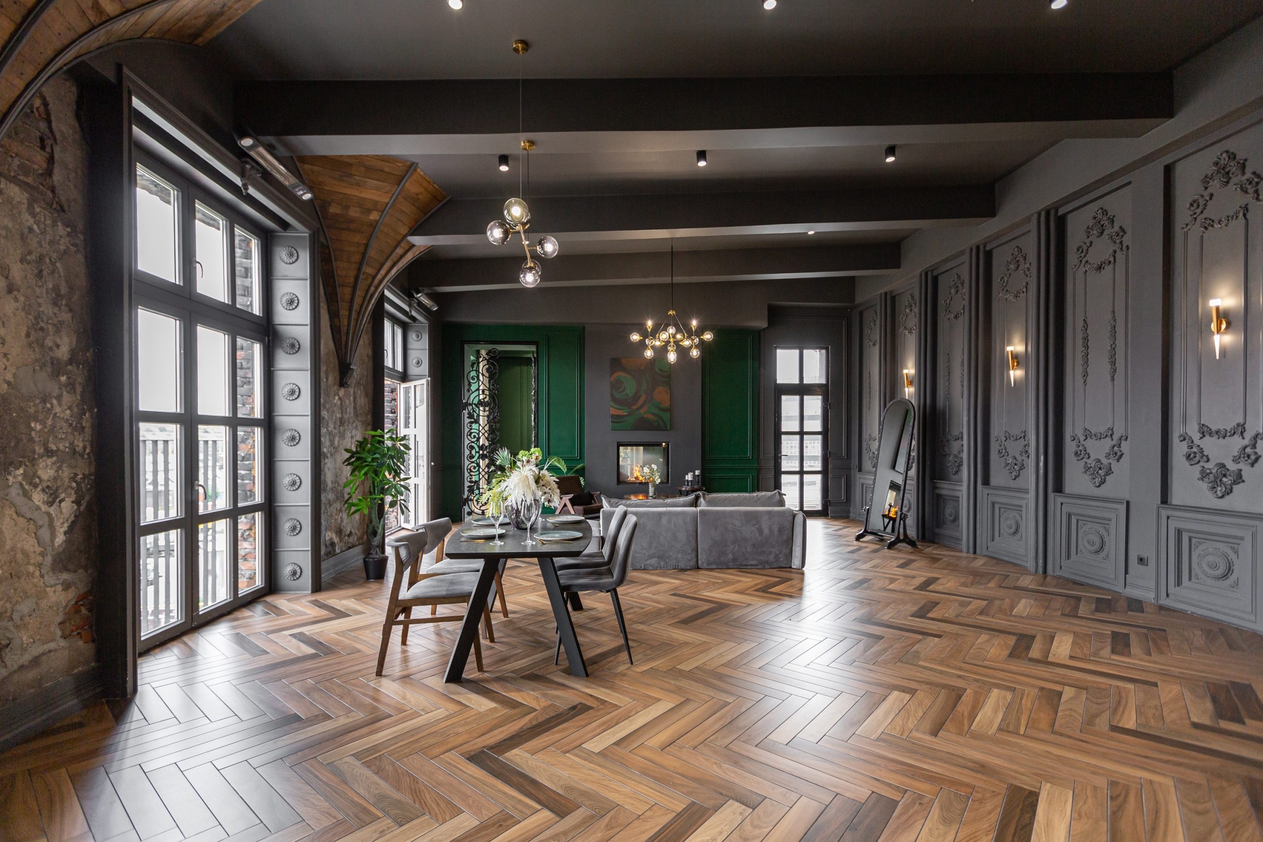 The,Dark,Brutal,Interior,Of,The,Living,Room,In,A